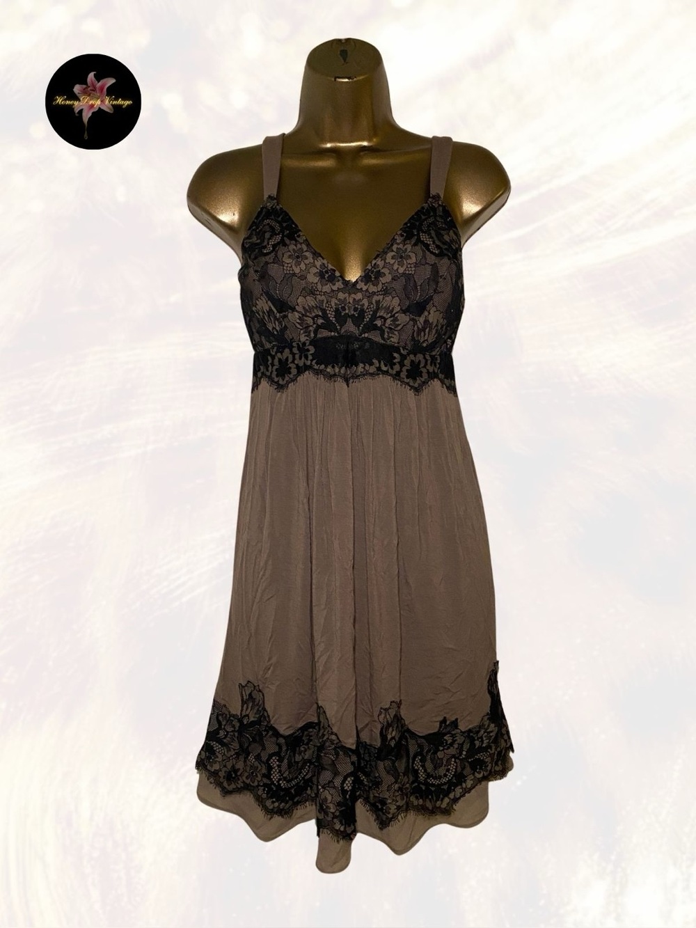 Soma Lace Trim Chemise Slip Dress